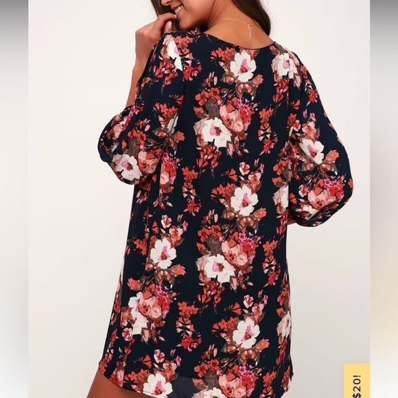 Lulu’s Dress Womens Small Shifting Dears Floral Cut Out Lightweight Shift Mini - Picture 5 of 15